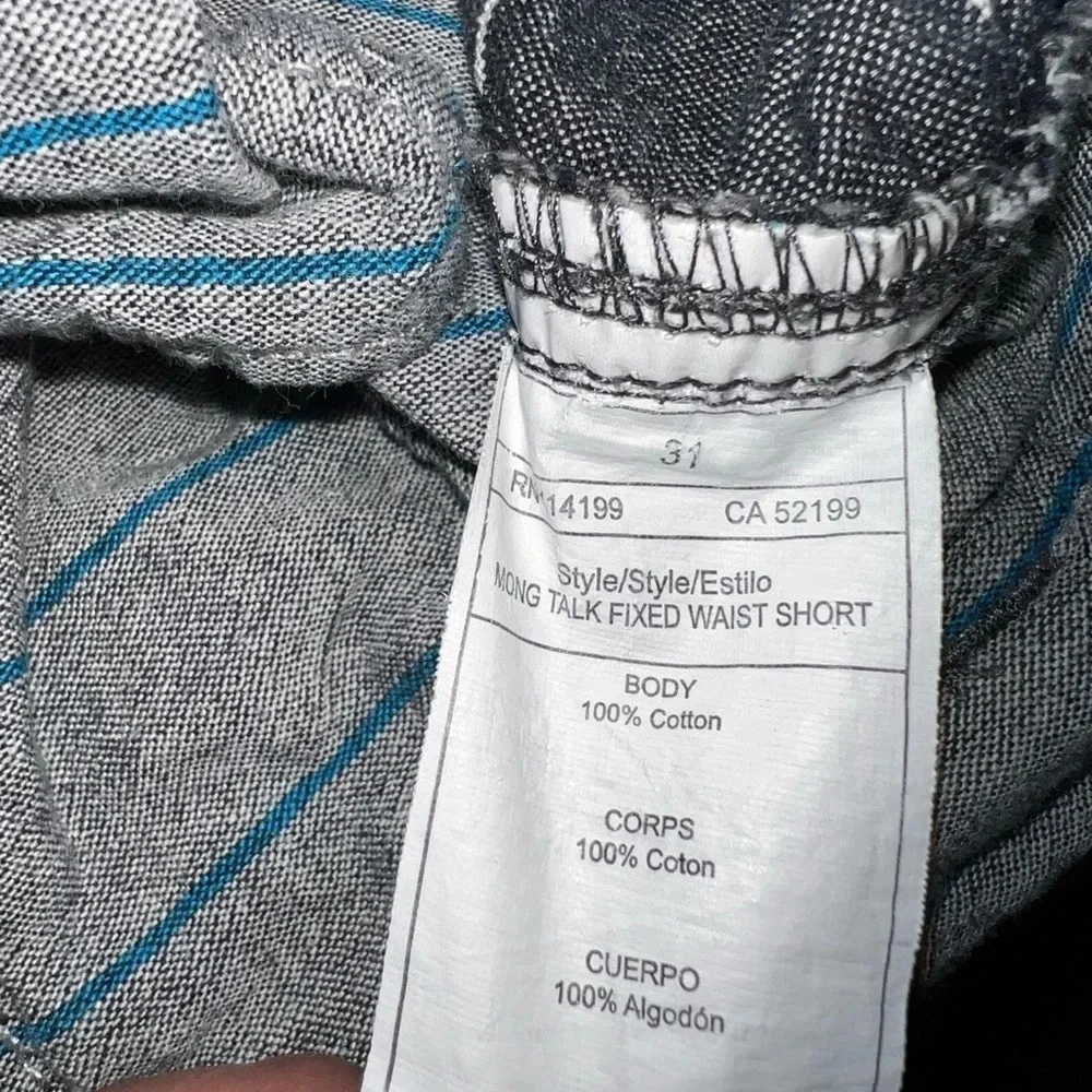 QuickSilver,31, Mong‎ Talk fixed waist striped 5 pocketed heavy cotton shorts